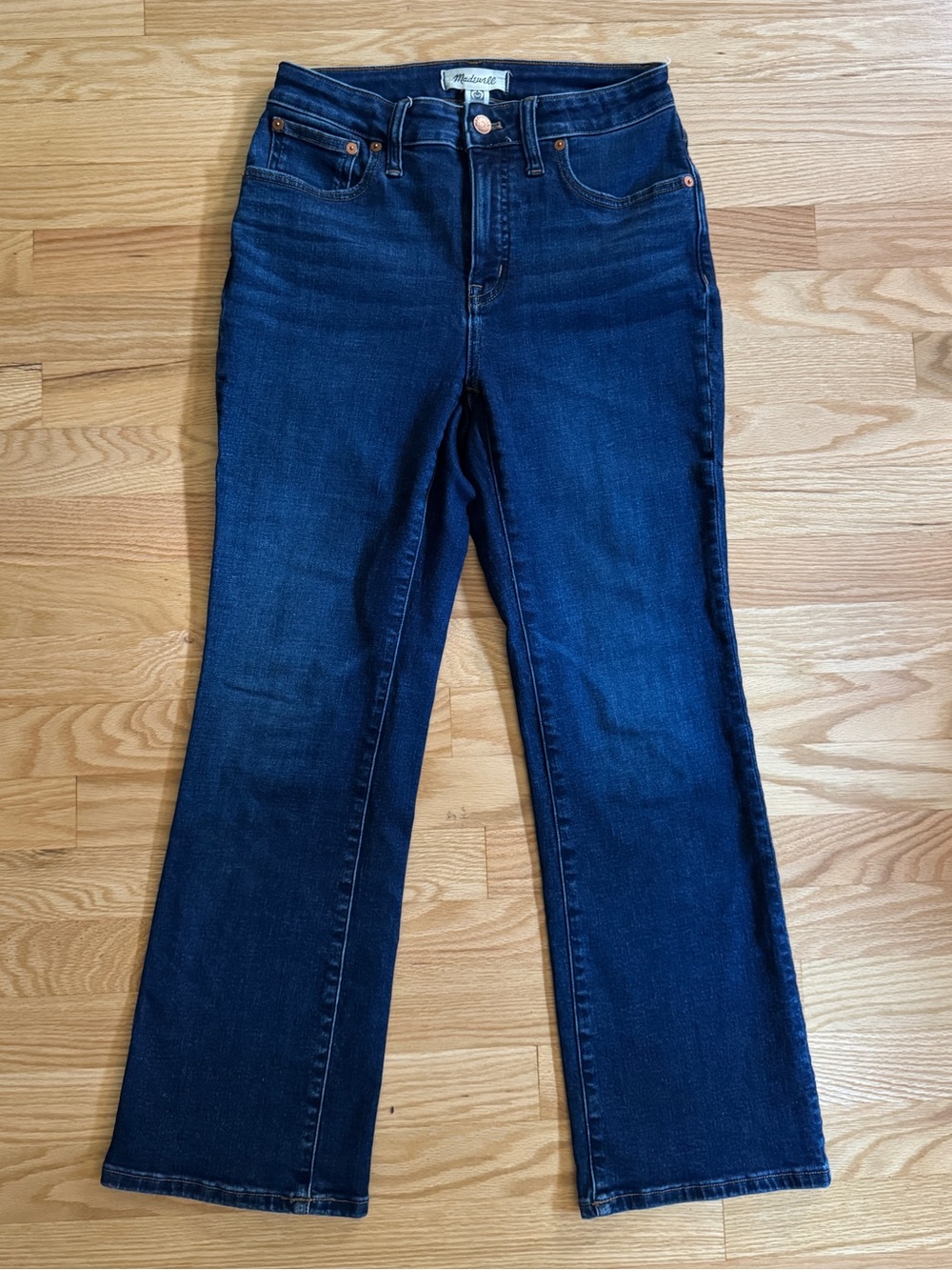 Madewell Curvy Kick Out Dark Blue Flare Jeans Size 27